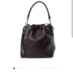 Saint Laurent Calfskin Large Emmanuelle Bucket Bag Burgundy